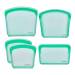 CUISIPRO Green Silicone Pack-it Reusable Storage Bags with 4 Various Sized Bags, Eco-Friendly, Seamless (4 Pack)