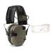 Walker's Razor Slim Electronic Muffs (FDE Patriot) Bundle with Full Coverage Sport Shooting Glasses