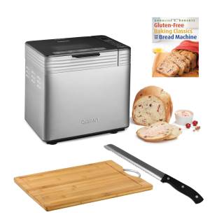 Cuisinart 16 Menu Programs 2 Pound Capacity Bread Maker + Baking Classics Book + Bamboo Cutting Board + Bread Knife
