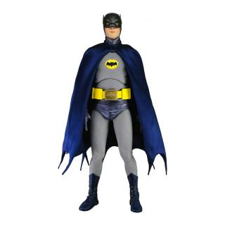 Neca Batman Adam West 18-Inch 1/4 Scale Action Figure with Packaging and Cartoon-Style Batcave