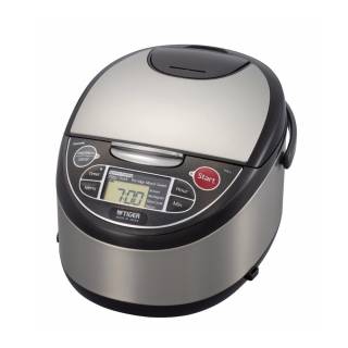 Tiger Microcomputer Controlled Rice Cooker and Warmer (Stainless Steel/Black)
