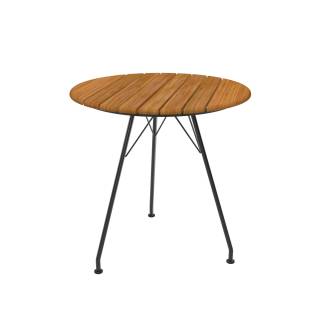 Houe CIRCUM Café Table with Bamboo Top (Black, Powder Coated Steel Frame)