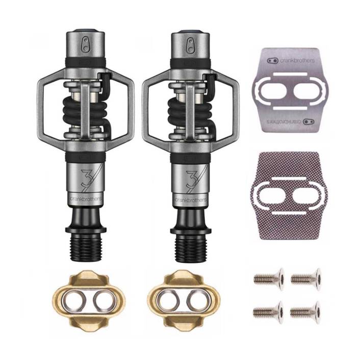 Crankbrothers Eggbeater 3 Bike Pedals (Black) with Cleats and Shoe Shields